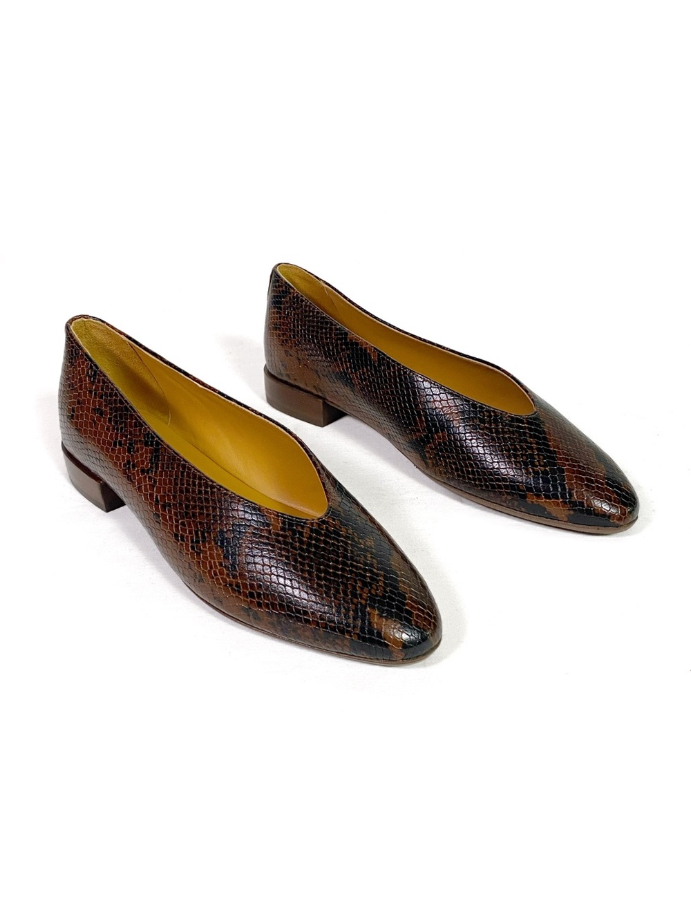 Sezane Matilda Low Python Ballerina Flats